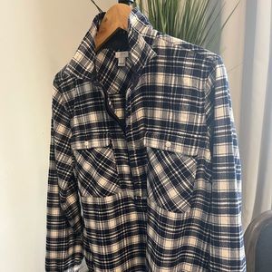 🎾J. Crew Popover Half Zip Flannel shirt